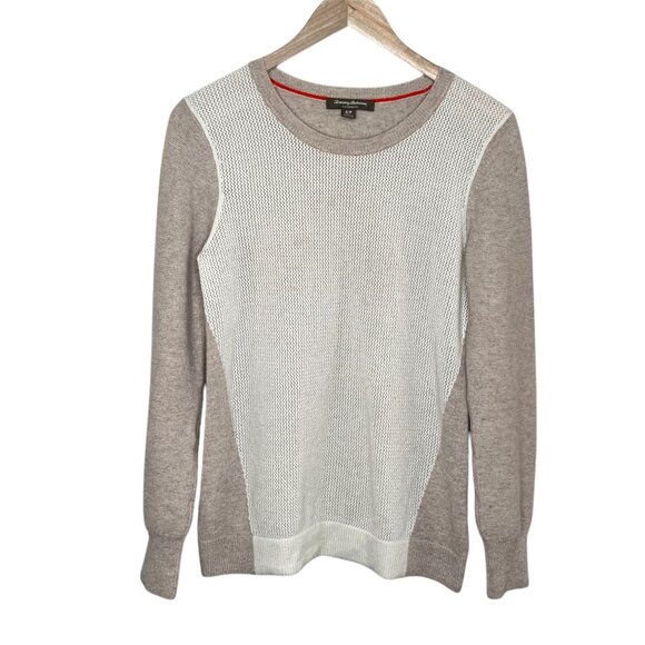 Tommy Bahama womens Beige raglan Cashmere knit pull over Sweater size small - Picture 1 of 11